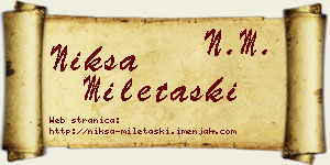 Nikša Miletaški vizit kartica